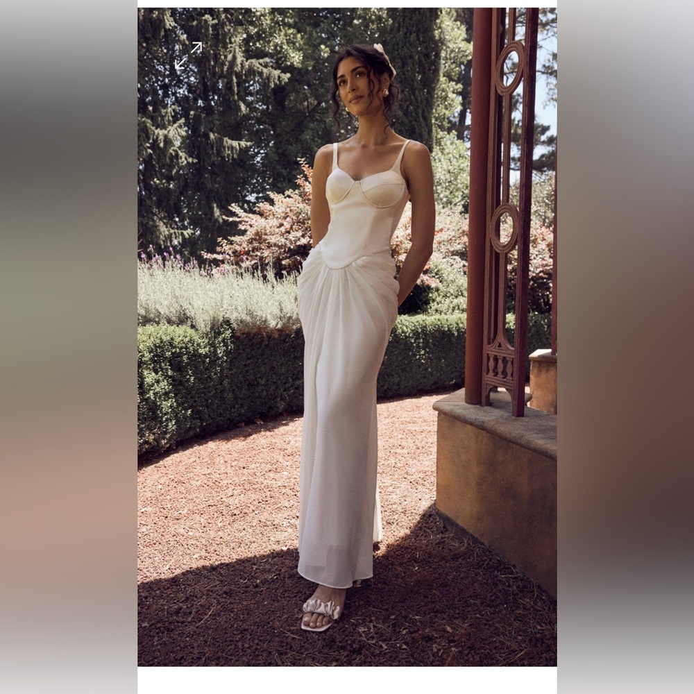 Meshki Bridal Leila Satin Corset Maxi Dress - Size L NWT never worn!